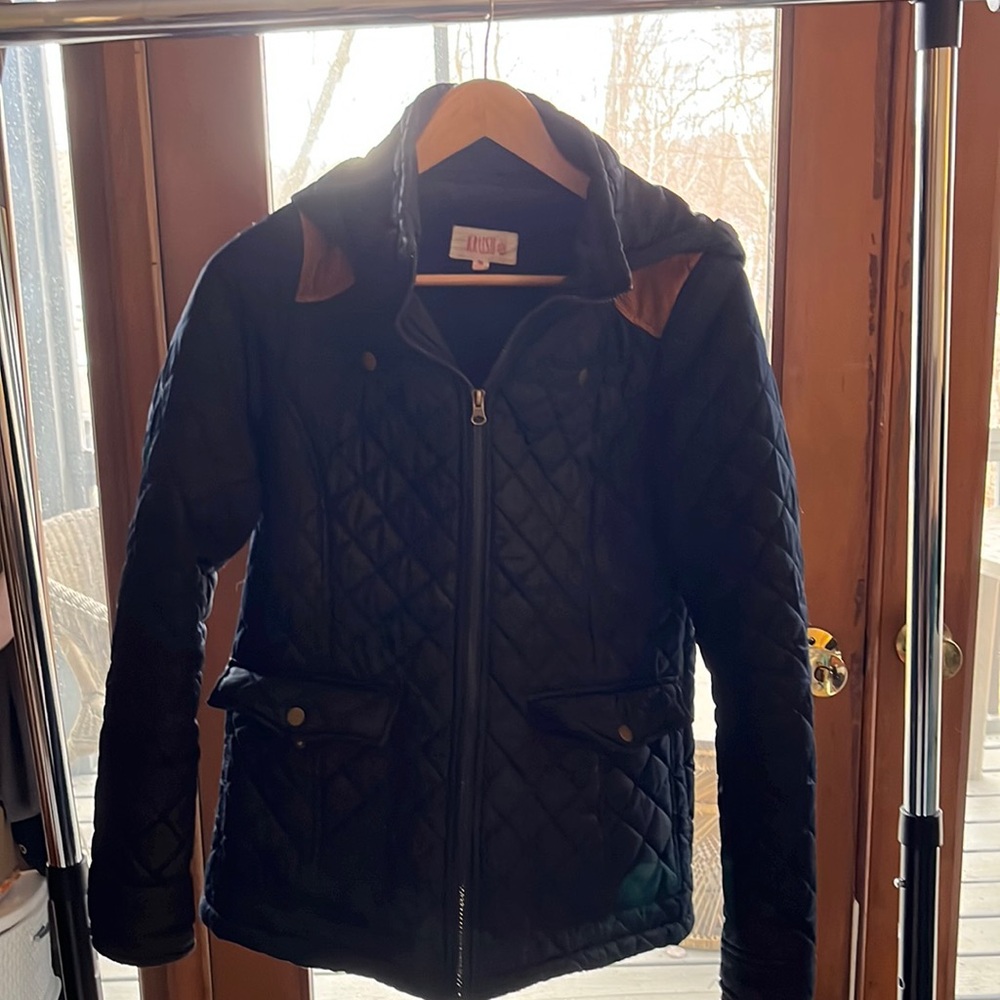 Krush Navy blue quilted light winter coat size medium